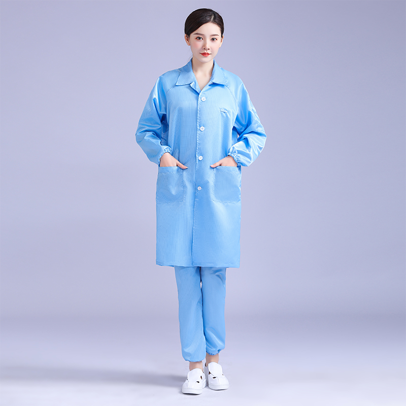防靜電大褂  網格藍色 防護服  無塵服 防靜電大褂  網格藍色 防護服  無塵服
